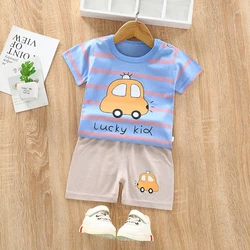 Conjunto unisex de algodón con camiseta manga corta y shorts dibujos