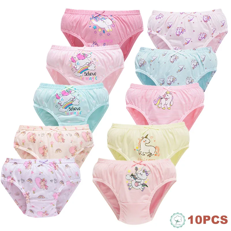 Bragas de algodón para niña con estampado de unicornio y arcoíris