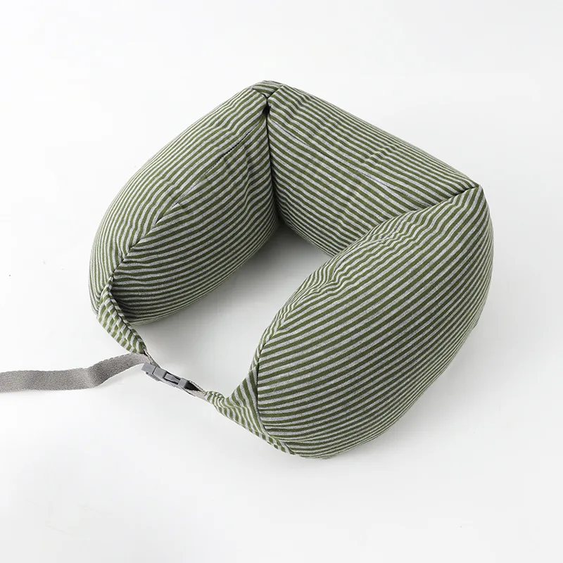 Almohada de viaje cuello en U, relleno partículas para avión y coche - imagen 3