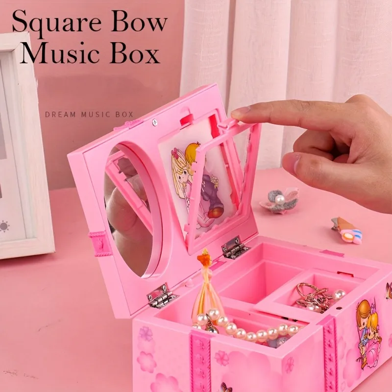 Caja de joyería musical para niñas con bailarina giratoria pequeña - imagen 2
