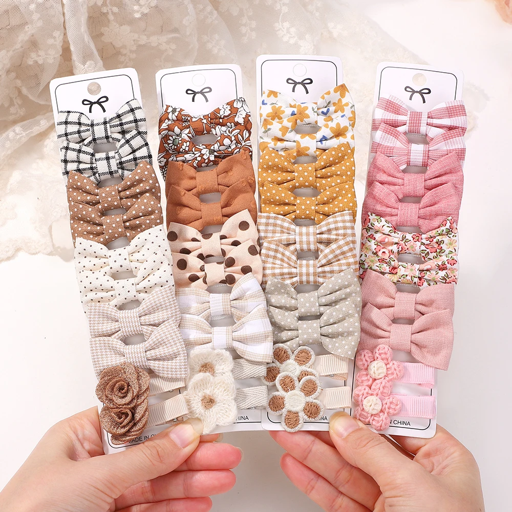 Set 10 lazos infantiles - Pasadores suaves para cabello de niña