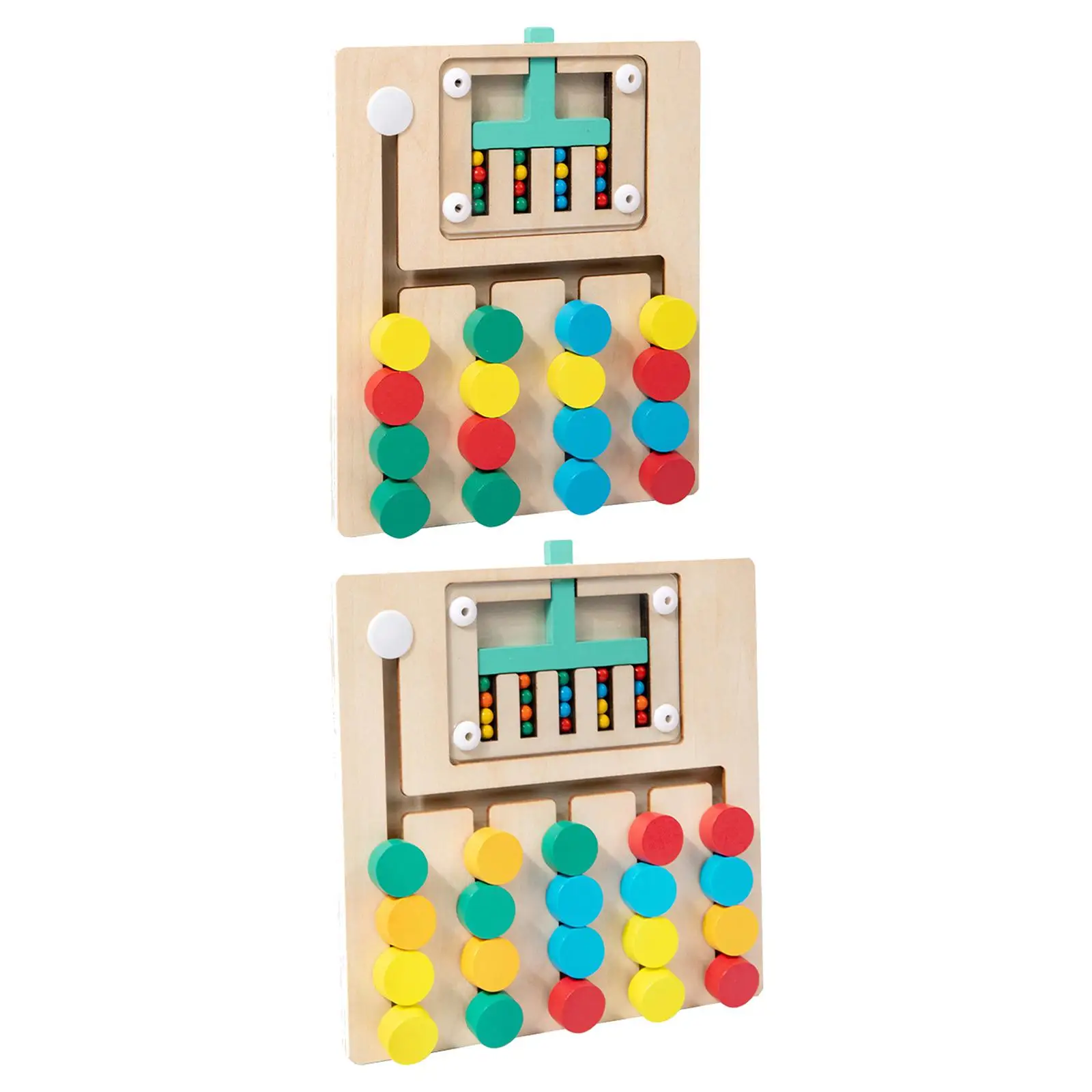 Rompecabezas deslizante de madera para motricidad fina en colores - imagen 4