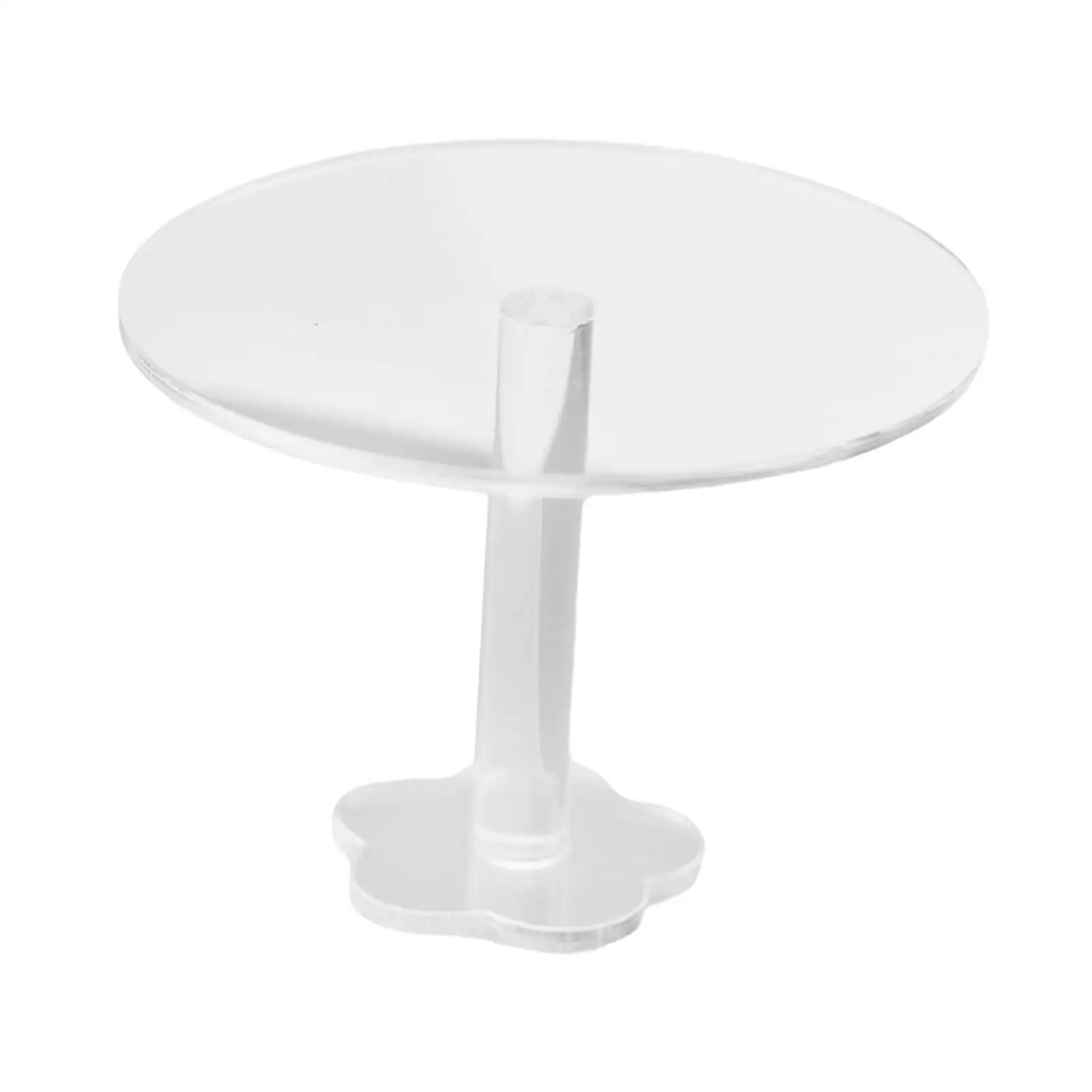 Mesa redonda acrílica para casa de muñecas, mini escritorio - imagen 4