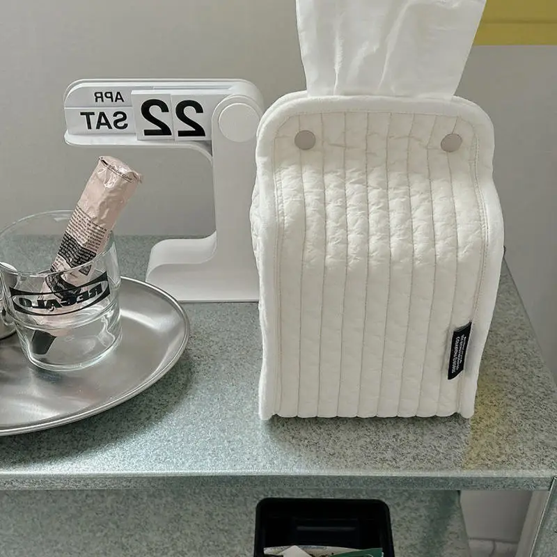 Organizador para caja de pañuelos en algodón a rayas multiusos - imagen 2