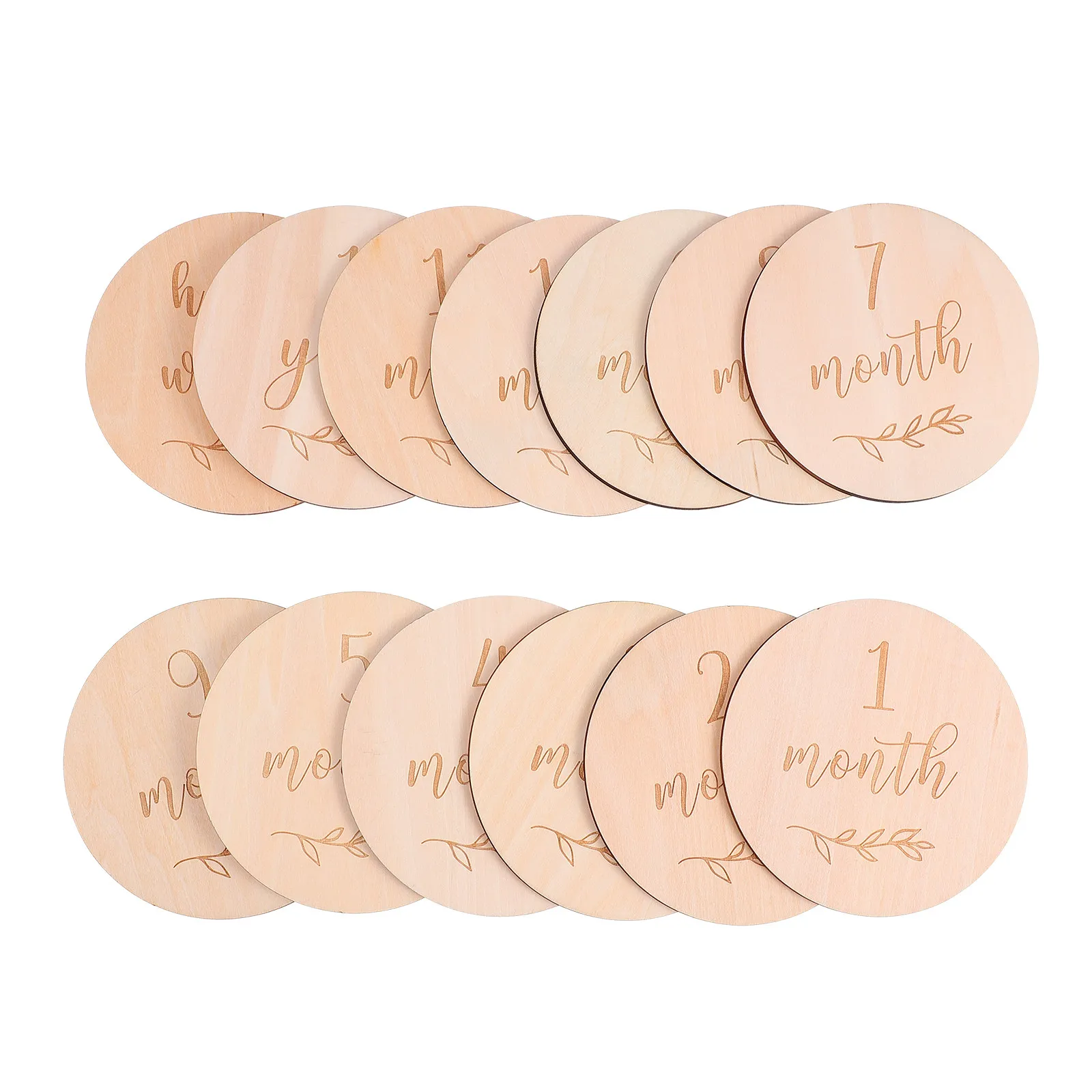 Tarjetas mensuales de crecimiento de madera para bebés con fotos