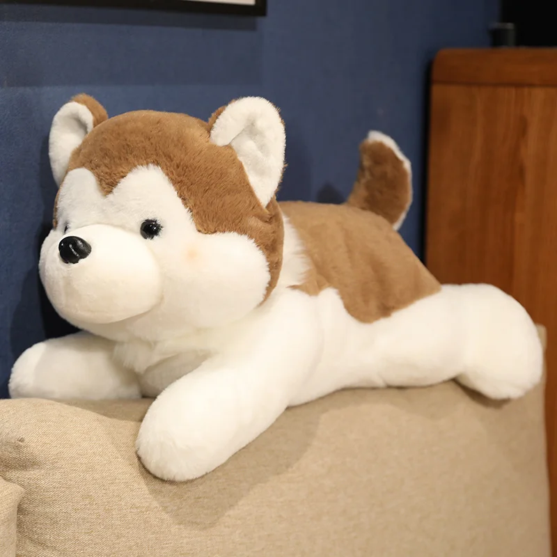 Peluche Husky tumbado de felpa suave, juguete de animal - imagen 3