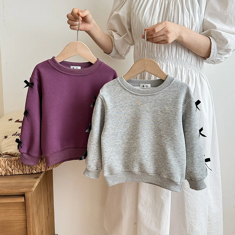 Sudadera con pajarita de cuello redondo y manga larga niña - imagen 5
