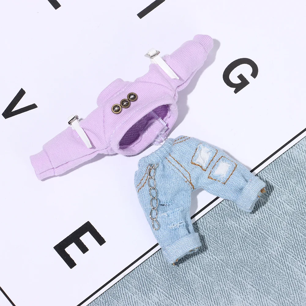 Conjunto para muñeca BJD: chaqueta con remaches y falda estampada - imagen 5