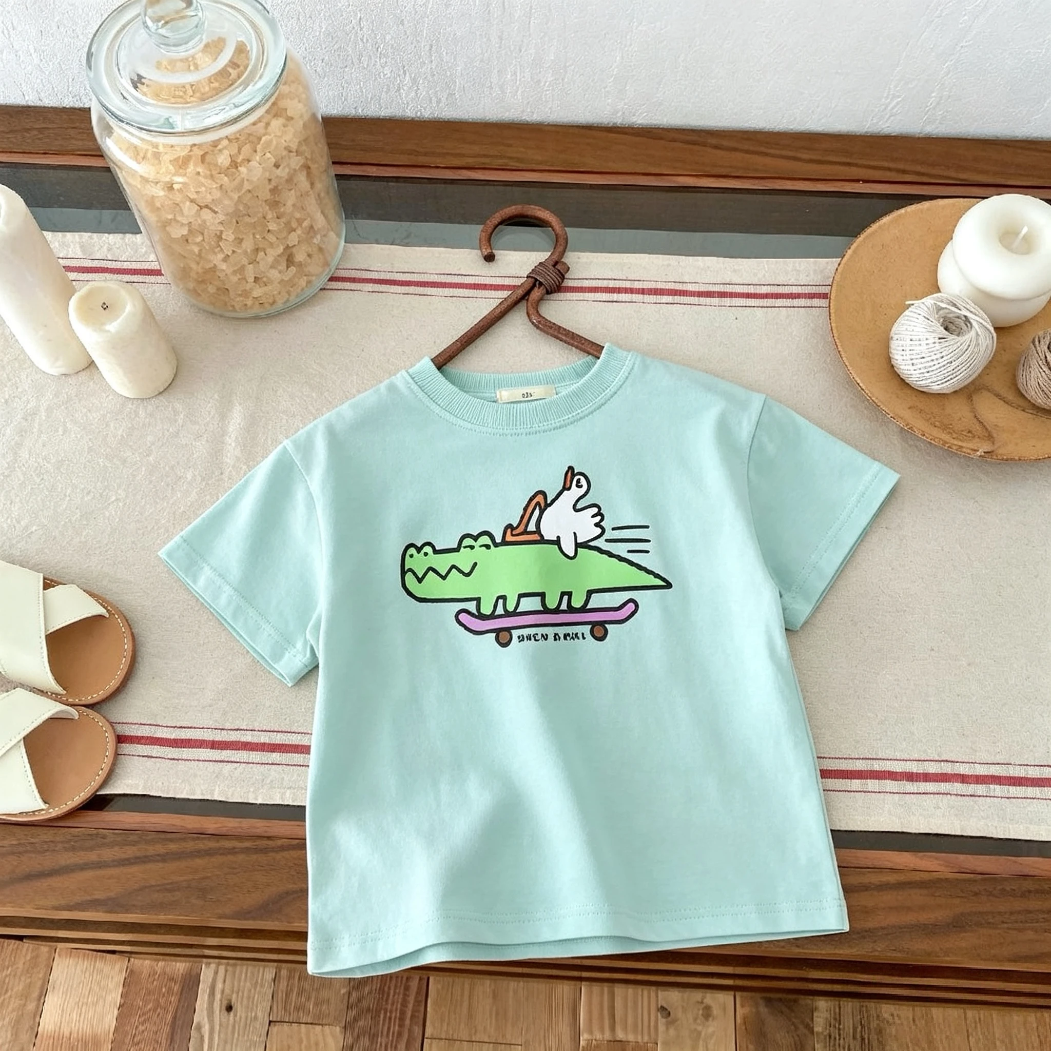 Camiseta de animales para niños, manga corta con cuello redondo - imagen 5