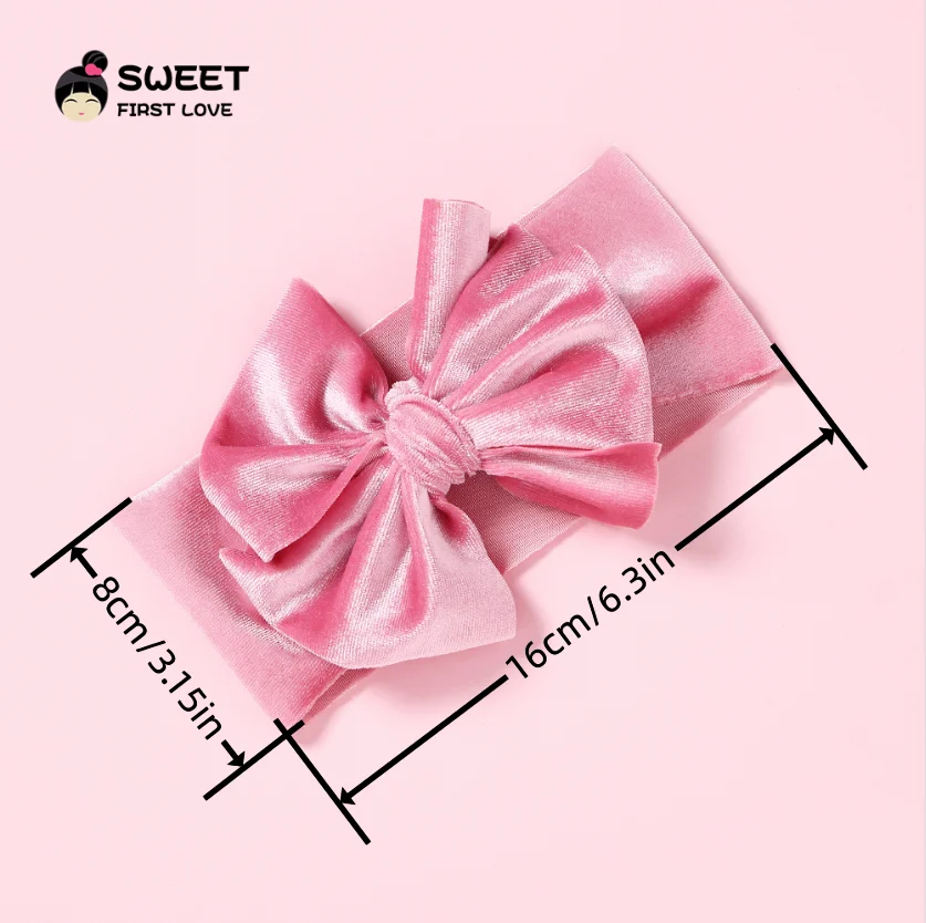 Diadema de terciopelo con lazo suave para bebé y niñas - accesorio - imagen 4