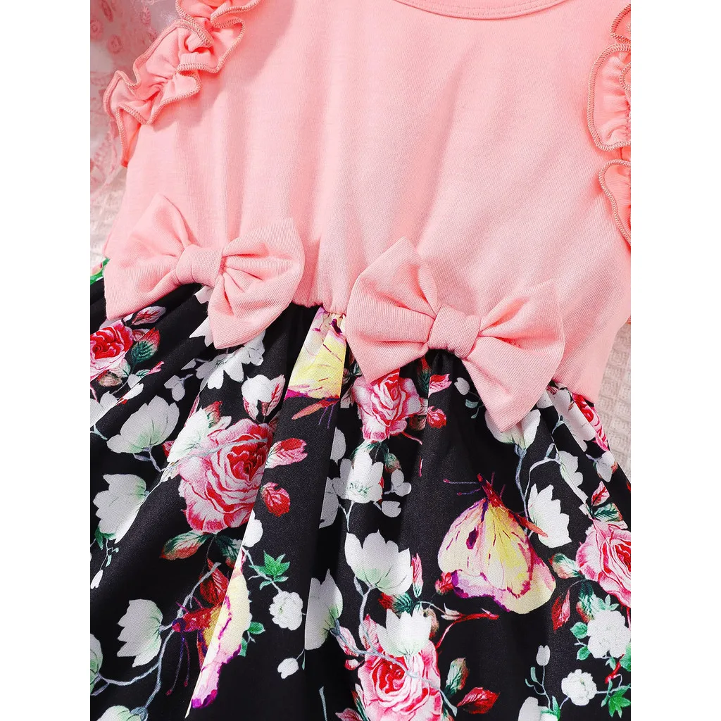 Vestido de fiesta niña princesa lazo doble verano - imagen 5
