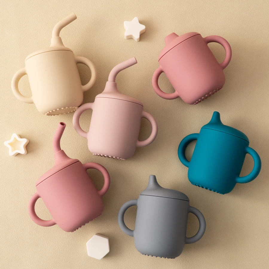 Taza con pajita de silicona sin BPA para niños a prueba de fugas - imagen 4