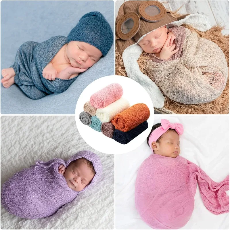 Envoltura elástica de algodón acrílico para fotos de bebé – Ondulada - imagen 4