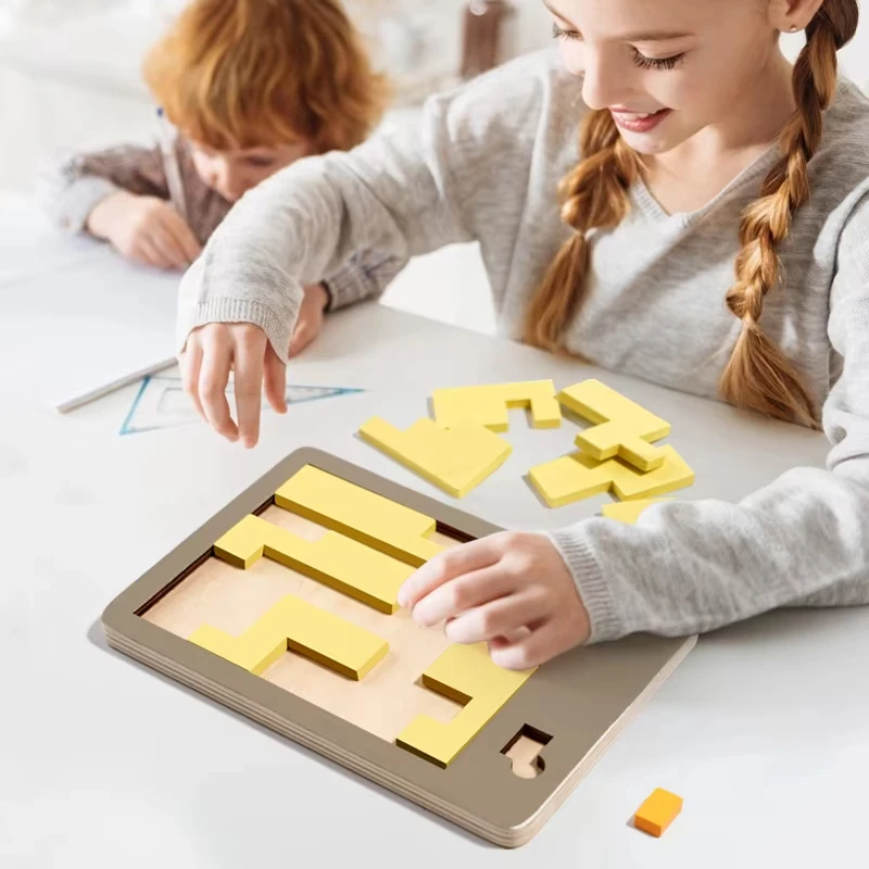 Tangram de madera geométrico para niños y adultos, reto - imagen 4