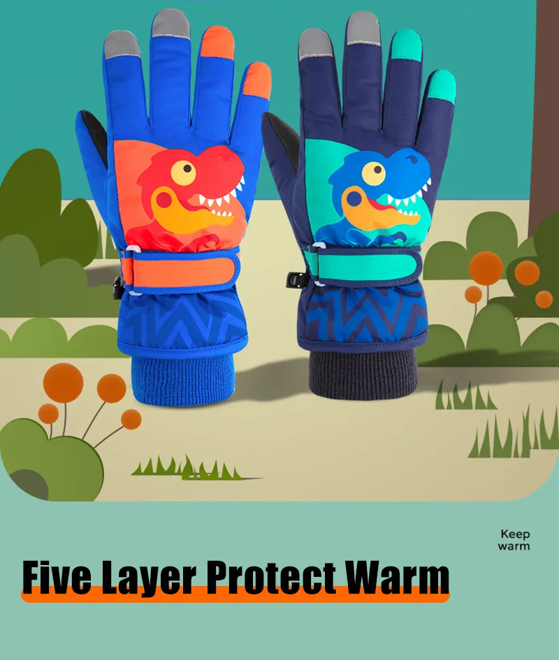Vista frontal de los guantes