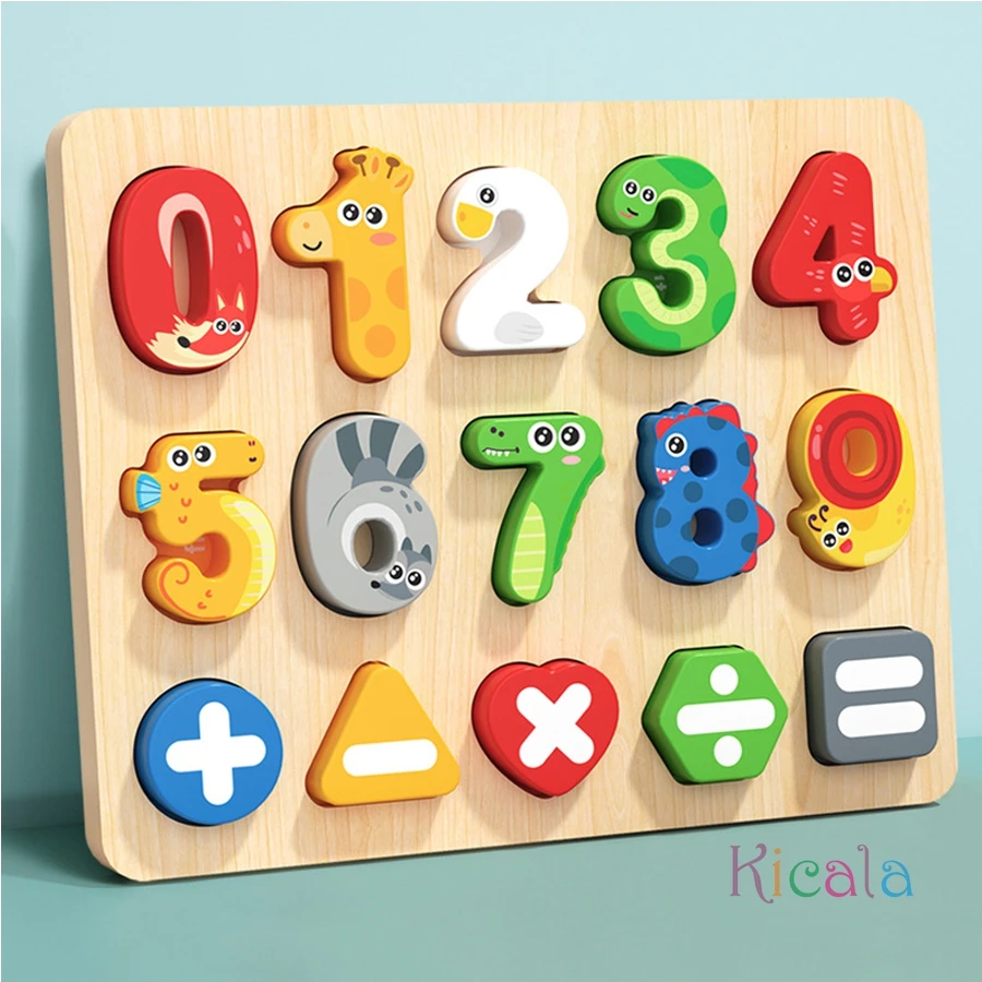 Juego educativo Montessori con tablero de madera