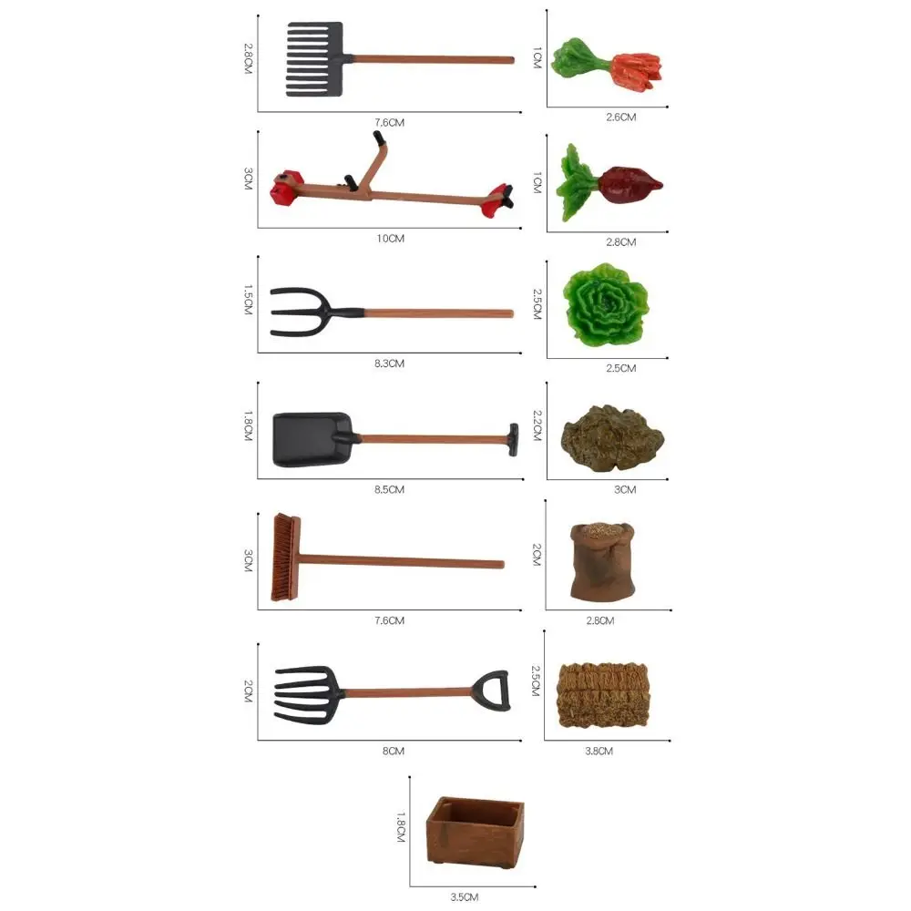 Miniatura de carrito de jardín con verduras de simulación
