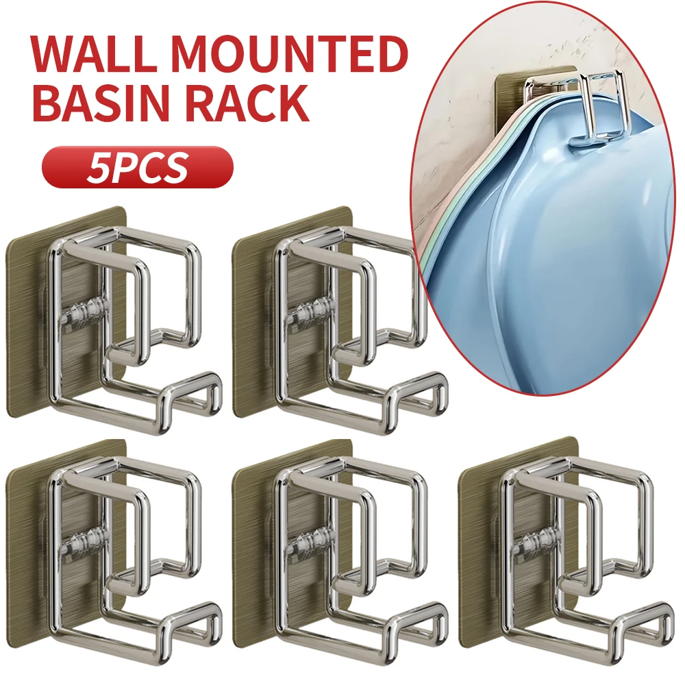 Ganches adhesivos para pared de acero inoxidable sin taladrar