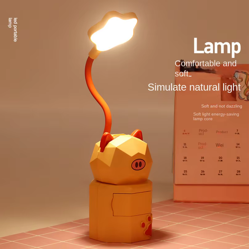Lámpara LED escritorio infantil – Forma animal regulable y plegable - imagen 3