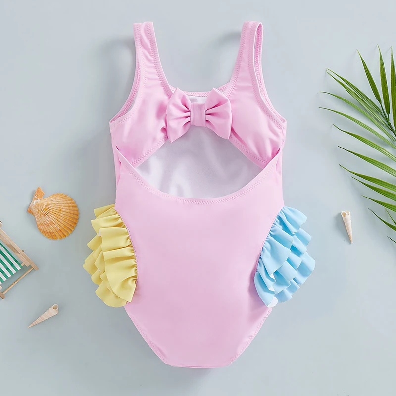 Bañador sin mangas con caballito de mar para niña, espalda descubierta - imagen 3