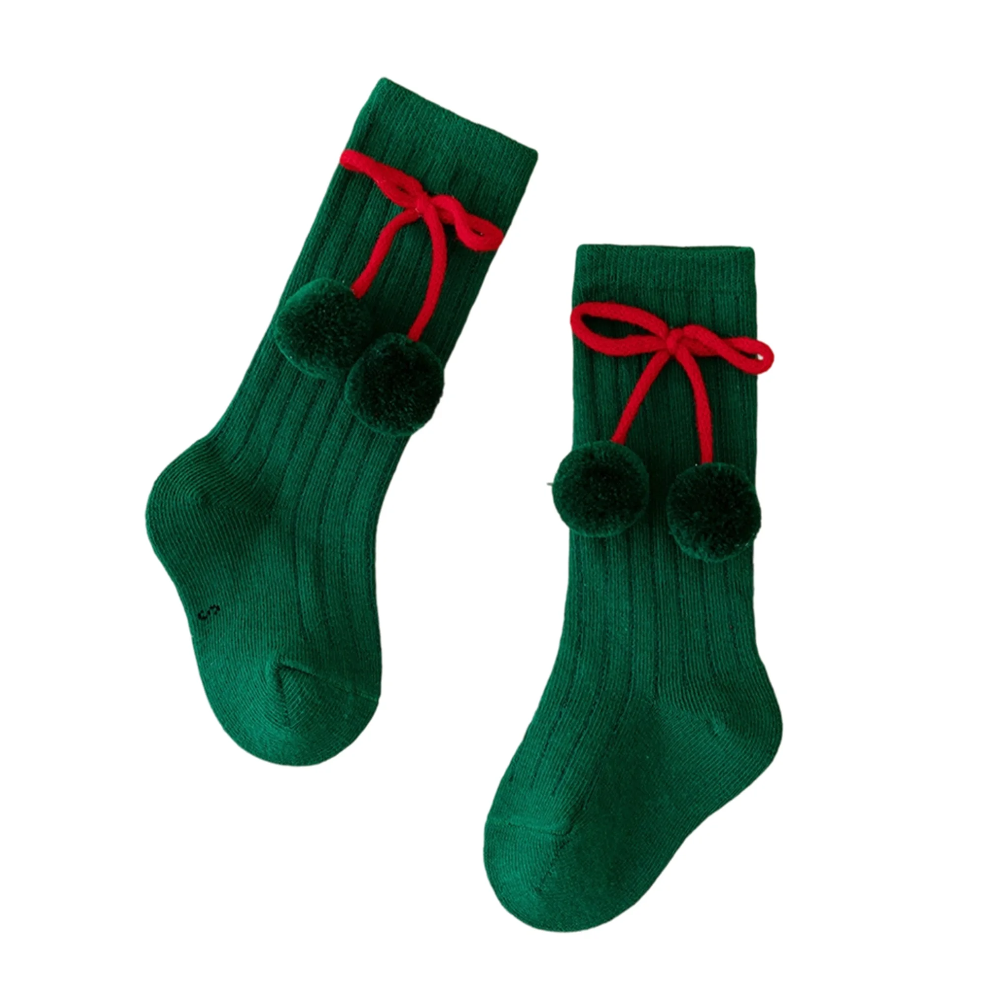 Calcetines navideños hasta la rodilla con reno multicolor