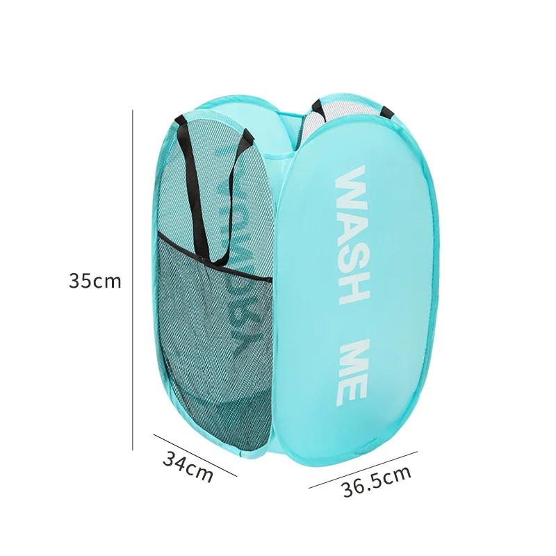 Cesto para ropa sucia plegable de malla con asas pop-up - imagen 2