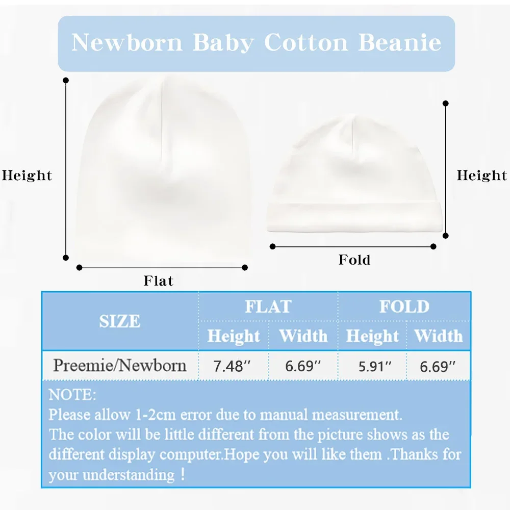 Gorro de recién nacido con monograma personalizado, a prueba viento - imagen 4
