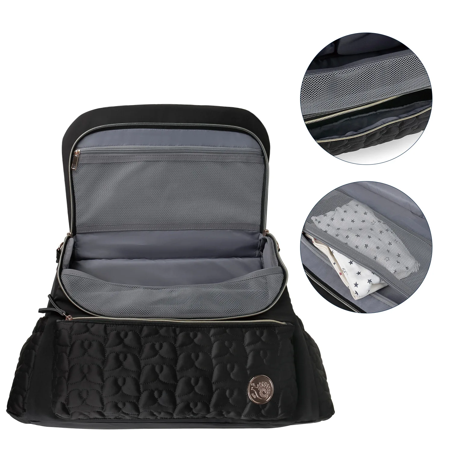 Bolsa pañales bebé mochila maternidad impermeable con cambiador - imagen 4