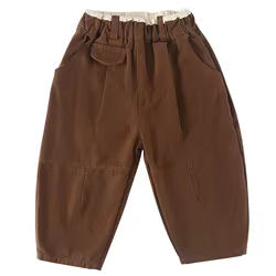 Pantalones casuales de algodón niños – Otoño, bolsillos y pierna ancha