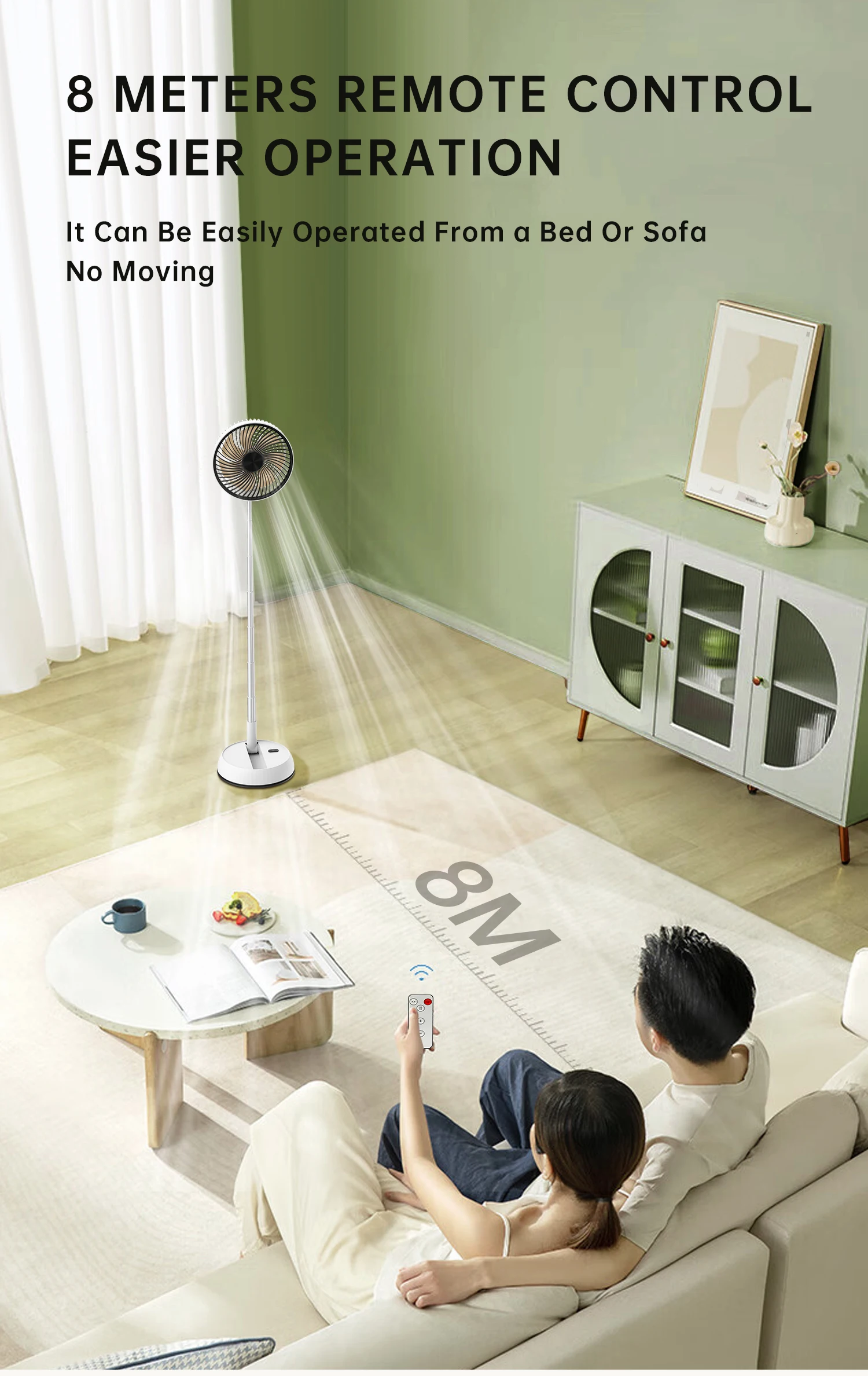Ventilador en uso como escritorio en interior