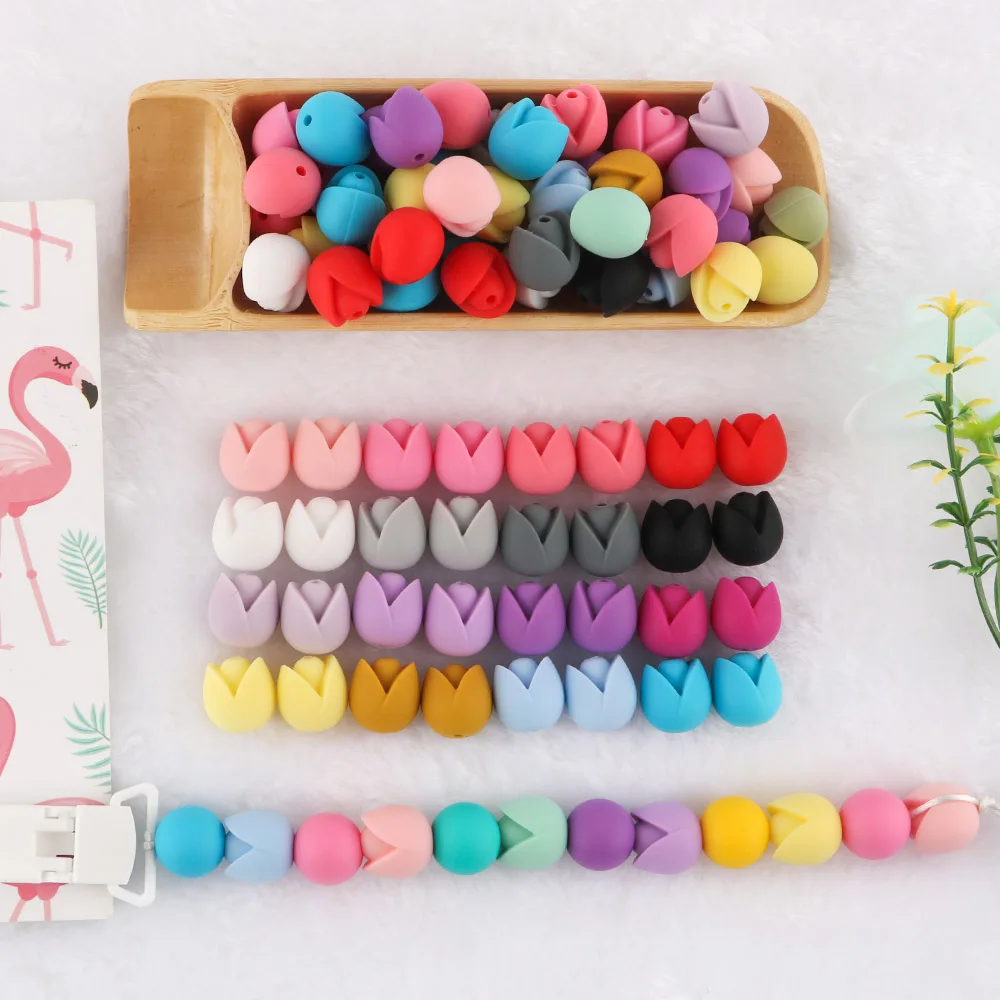 Cuentas tulipán para pulsera DIY