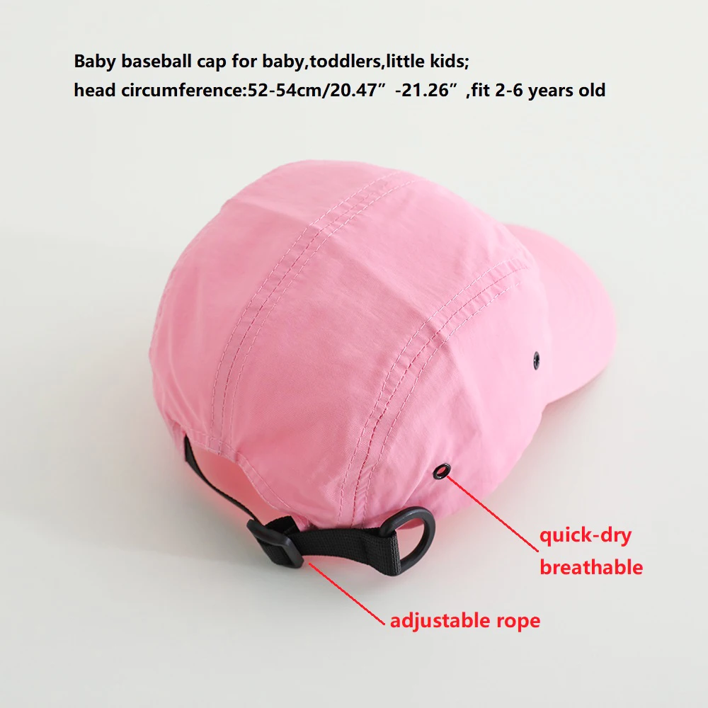 Gorra de béisbol para bebé con visera antisol de secado rápido