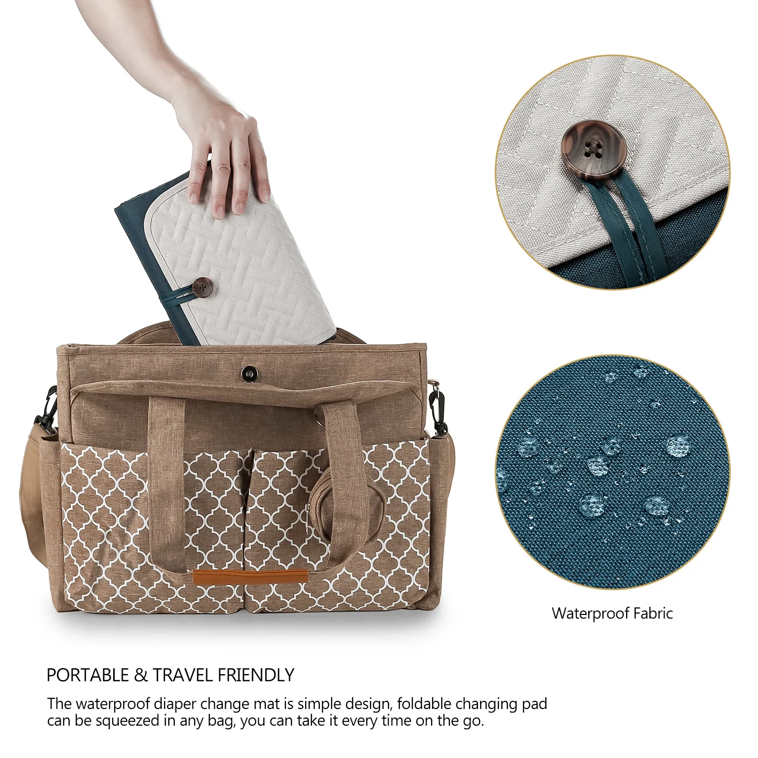 Colchoneta cambiador impermeable plegable con bolsillo - imagen 4