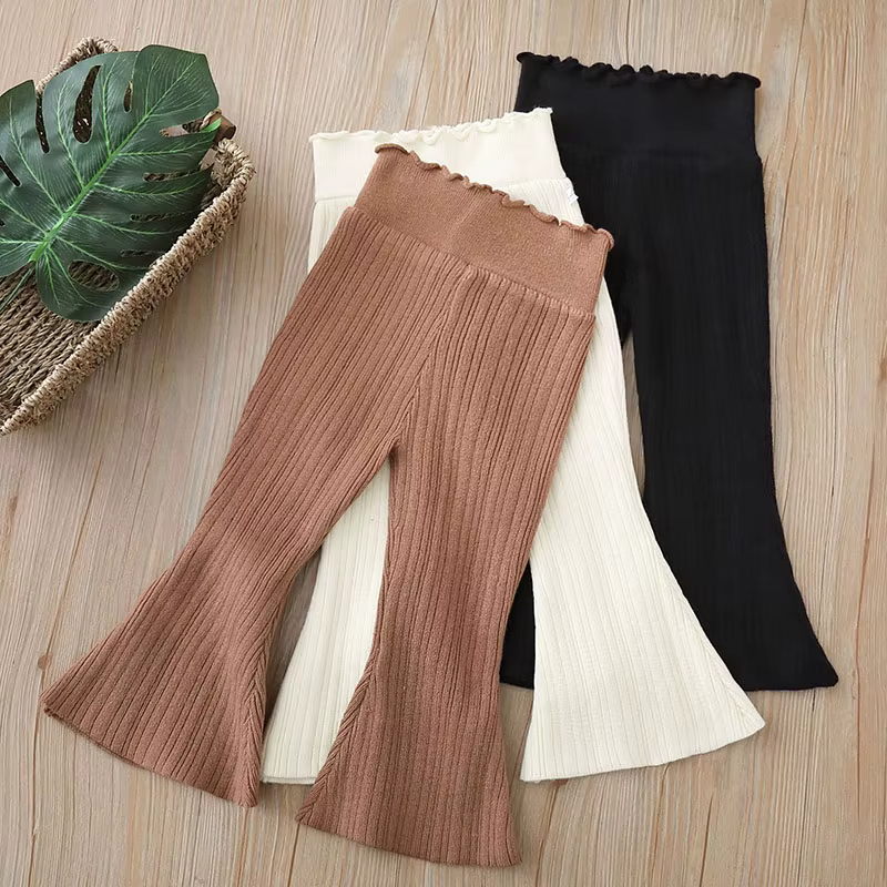 Milangel Pantalones pierna ancha en punto para niño otoño