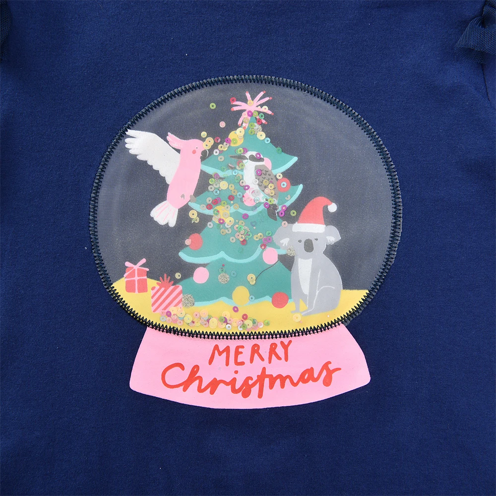 DXTON Camiseta manga larga de algodón para niña con letras - imagen 5