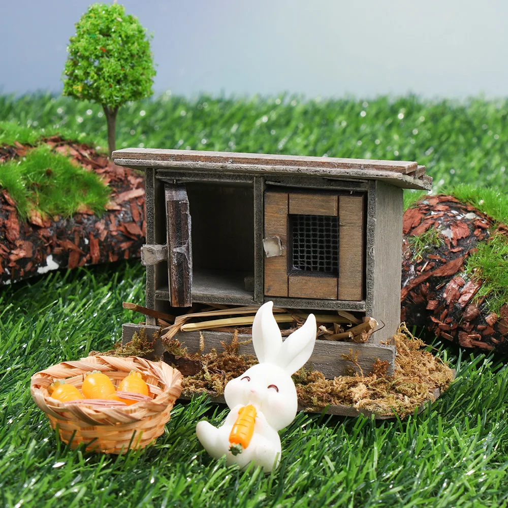 Casita de muñecas mini con puente pozo gallinero jardín hadas - imagen 3