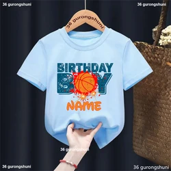 Camiseta niño cumpleaños con dibujo de baloncesto tierno
