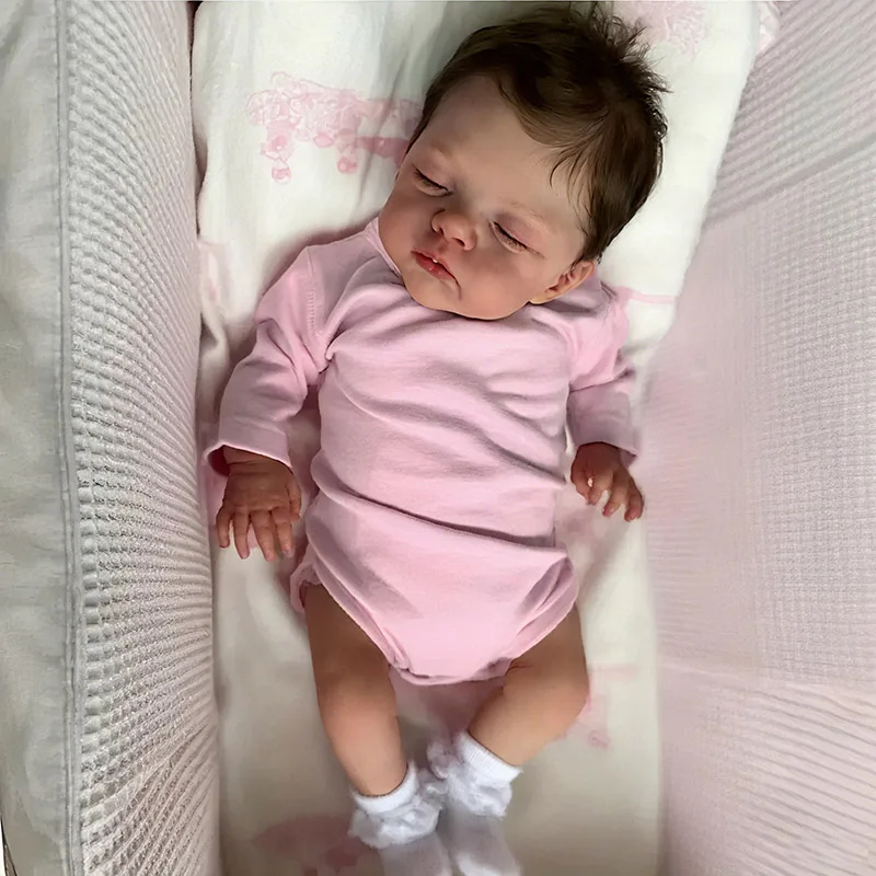 Muñeca reborn de algodón Irys Sleeping, piel realista con venas - imagen 2