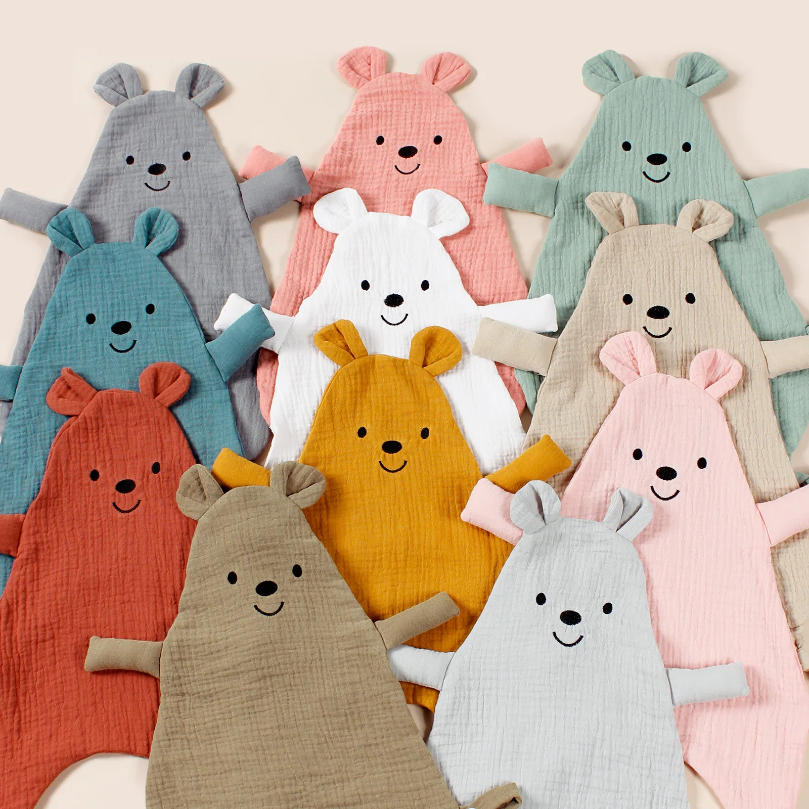 Edredón de algodón para bebé con orejas de conejo – Oso peluche - imagen 5