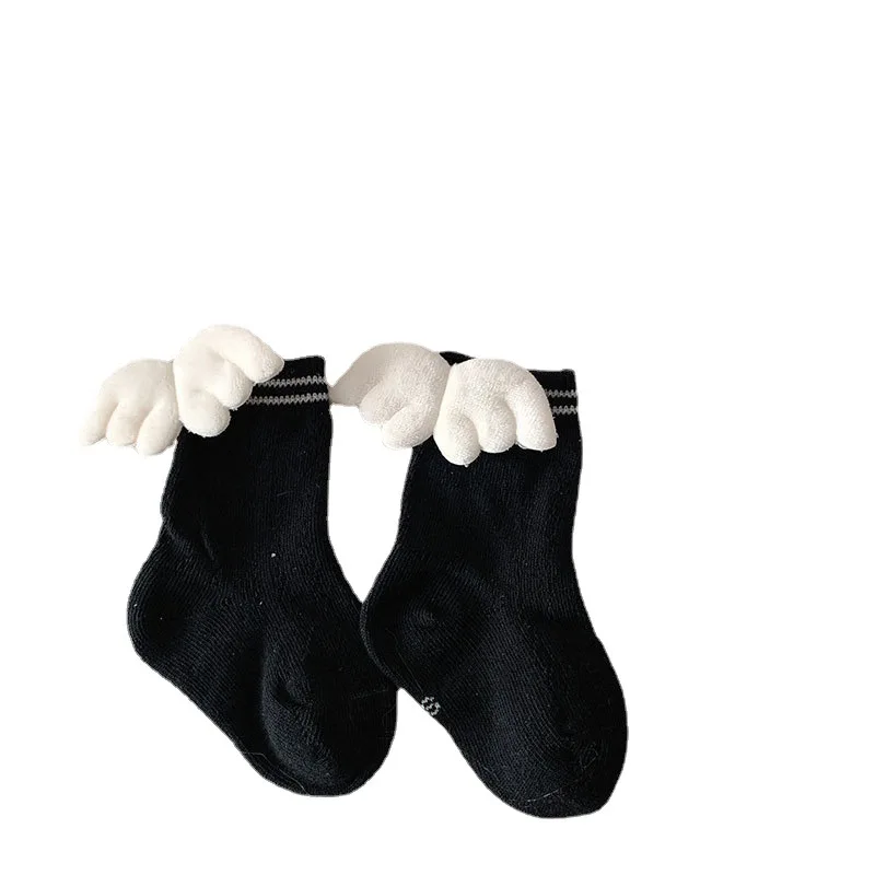 Calcetines bebé malla de algodón estilo coreano con alas - imagen 4