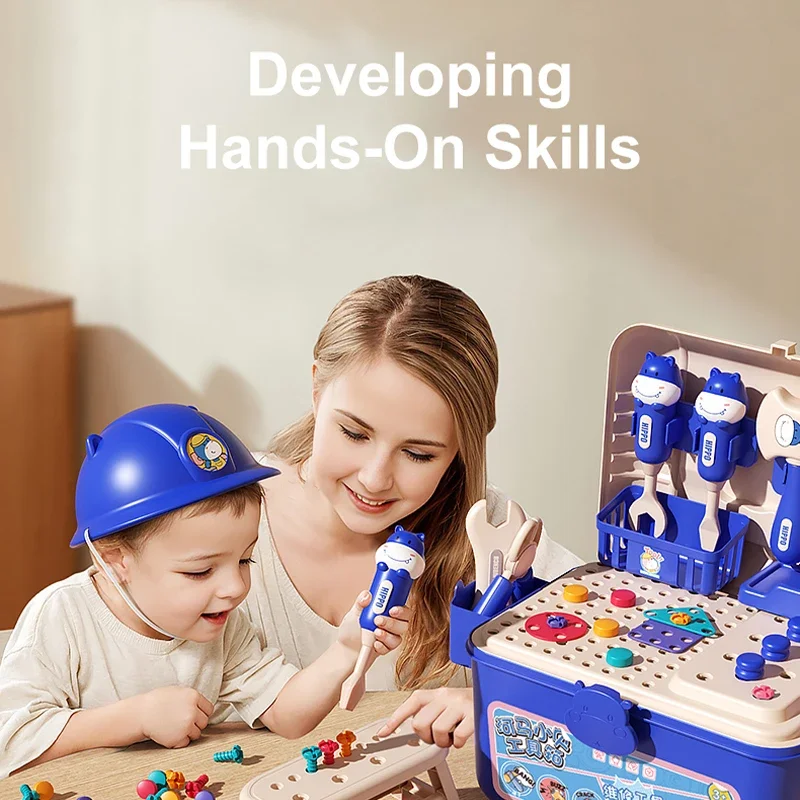 Juego de herramientas infantil con taladro de simulación