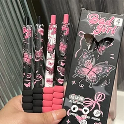 Bolígrafos gel con agarre suave para niños – Negro y rosa