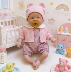 Muñeca Reborn Vivienne de silicona con boca abrible