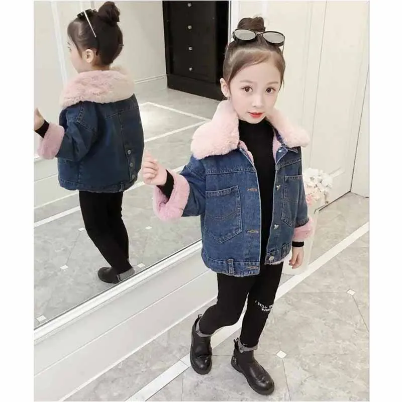 Chaqueta vaquera acolchada para niña – Abrigo de invierno cálido - imagen 2