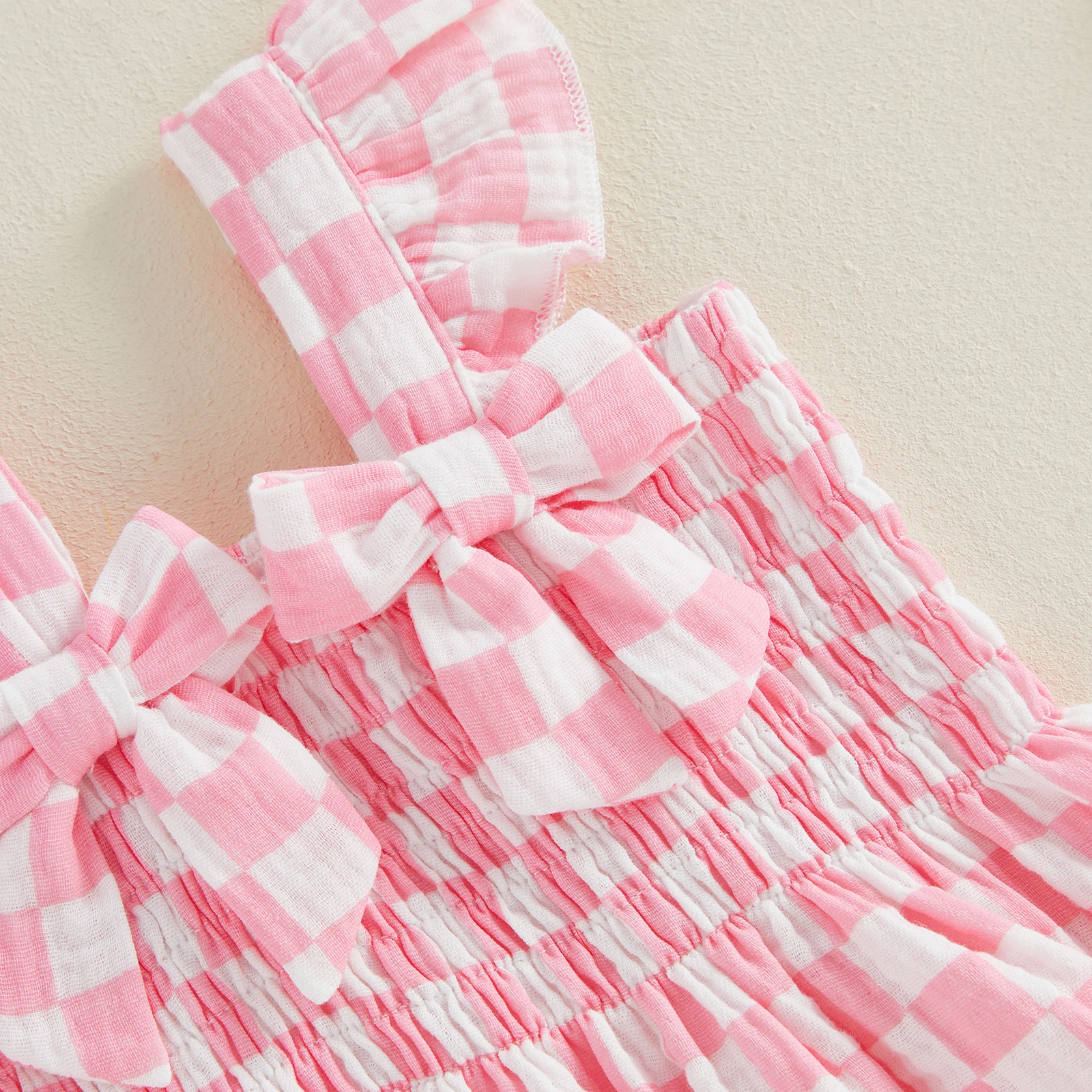 Conjunto verano niña con volantes y cuadros: camiseta pantalón corto - imagen 4