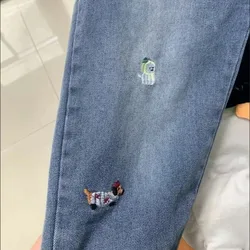 Pantalones vaqueros para niños – Bordado de perrito estilo coreano