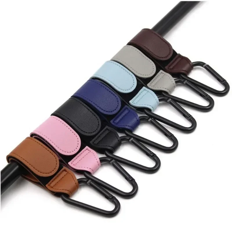 Gancho organizador de cuero para bolso de cochecito – Giratorio 360°