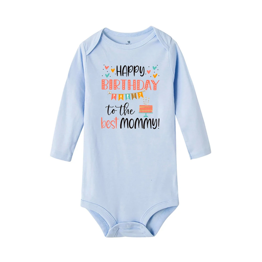 Mameluco para gemelos recién nacido – Feliz cumpleaños mamá y papá - imagen 2