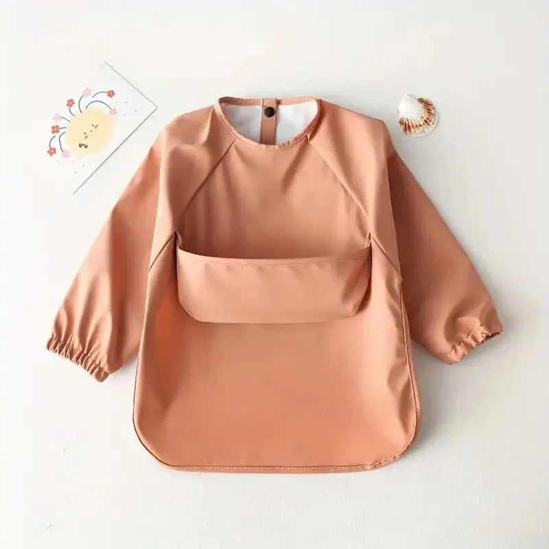 Bata impermeable para bebé de manga larga con pechera - imagen 4