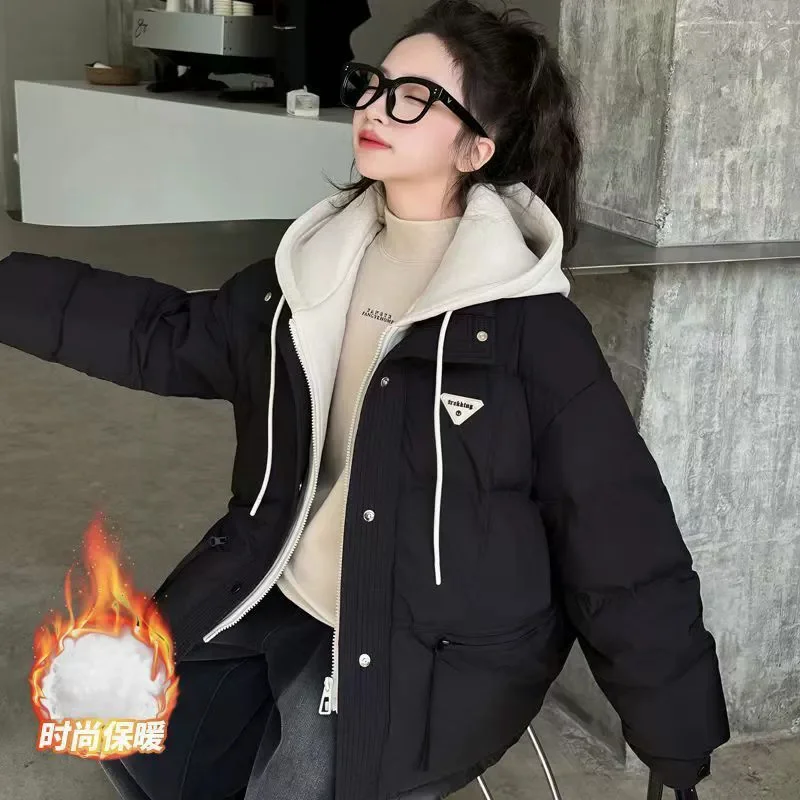 Chaqueta de invierno para niñas con capucha cálida de algodón